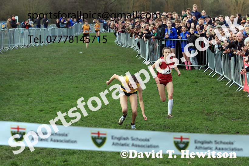 Intermediate Girls 2024 English Schools Cross Country Champs., Pontefract, March 16th.  Photo: David T. Hewitson/Sports for All Pics